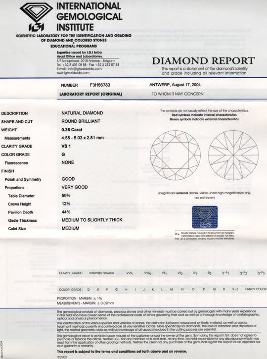 Foto 9 - Diamant, 0,36ct Brillant Top Wesselton G VS1 IGI, D5676
