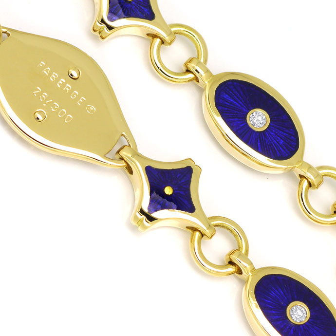 Foto 2 - Faberge Brillanten-Armband mit blauem Emaille, 18K Gold, S2683