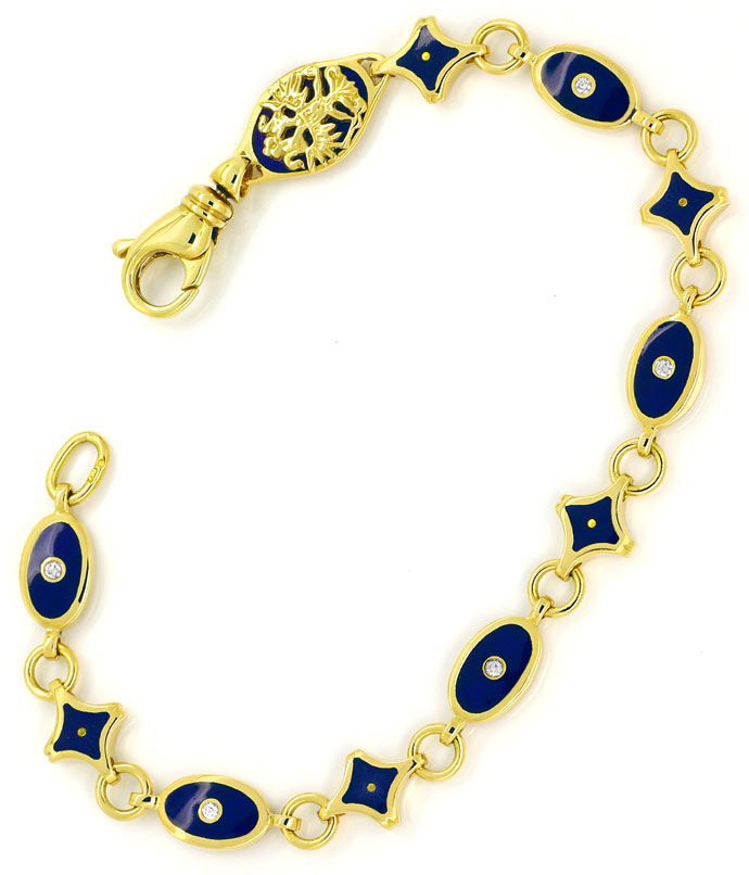 Foto 3 - Faberge Brillanten-Armband mit blauem Emaille, 18K Gold, S2683